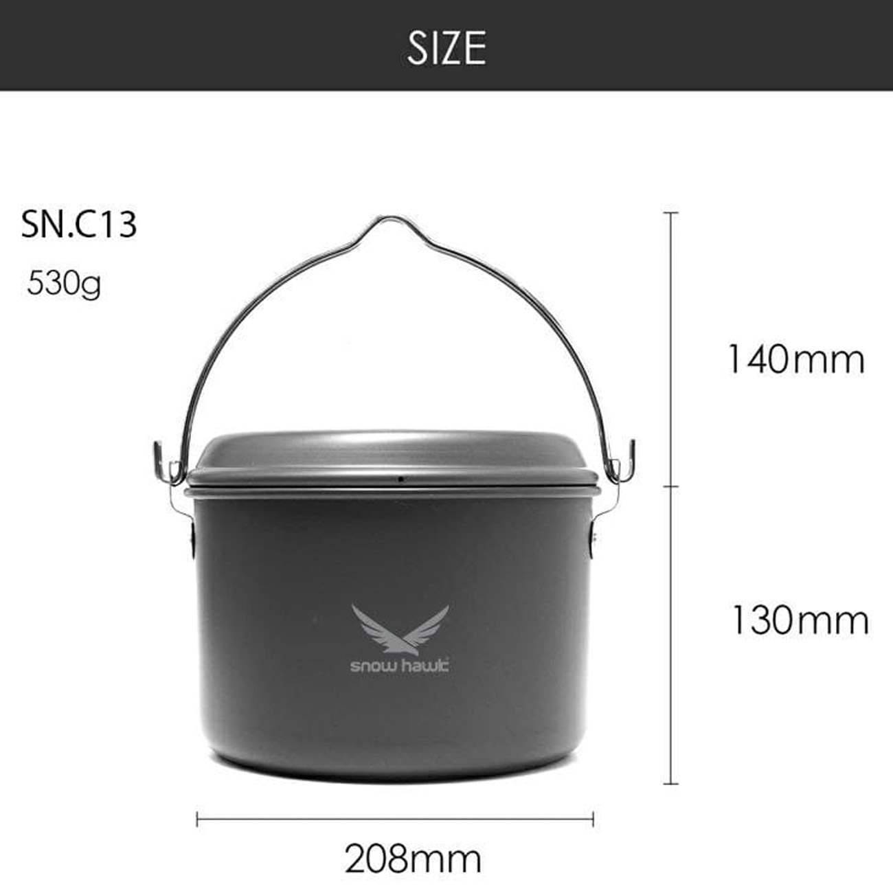قابلمه کوهنوردی اسنوهاک Snow Hawk مدل SN-C13 ظرفیت 4.2 لیتر