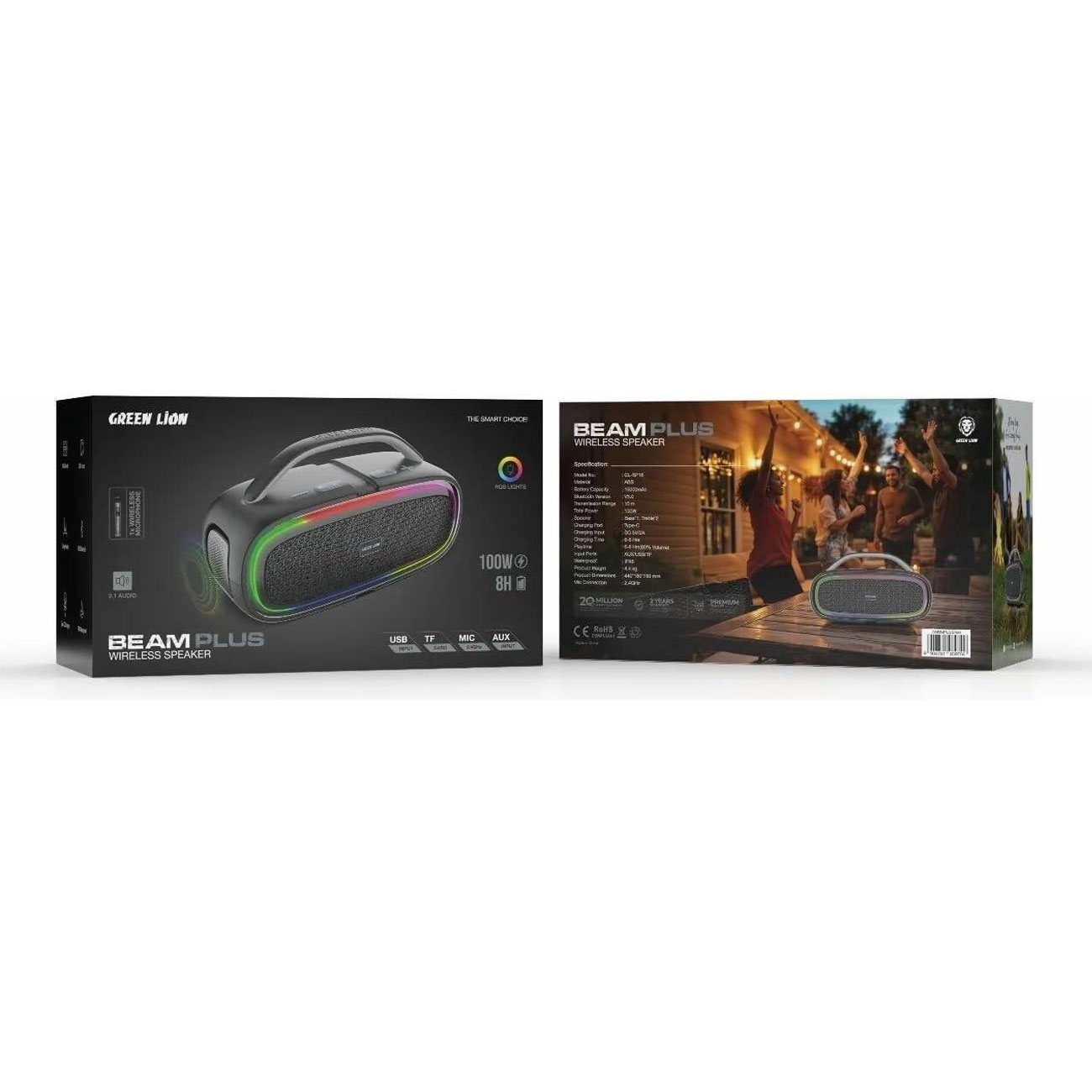 اسپیکر بلوتوثی گرین لاین Green Lion مدل GL-SP16 توان 100 وات