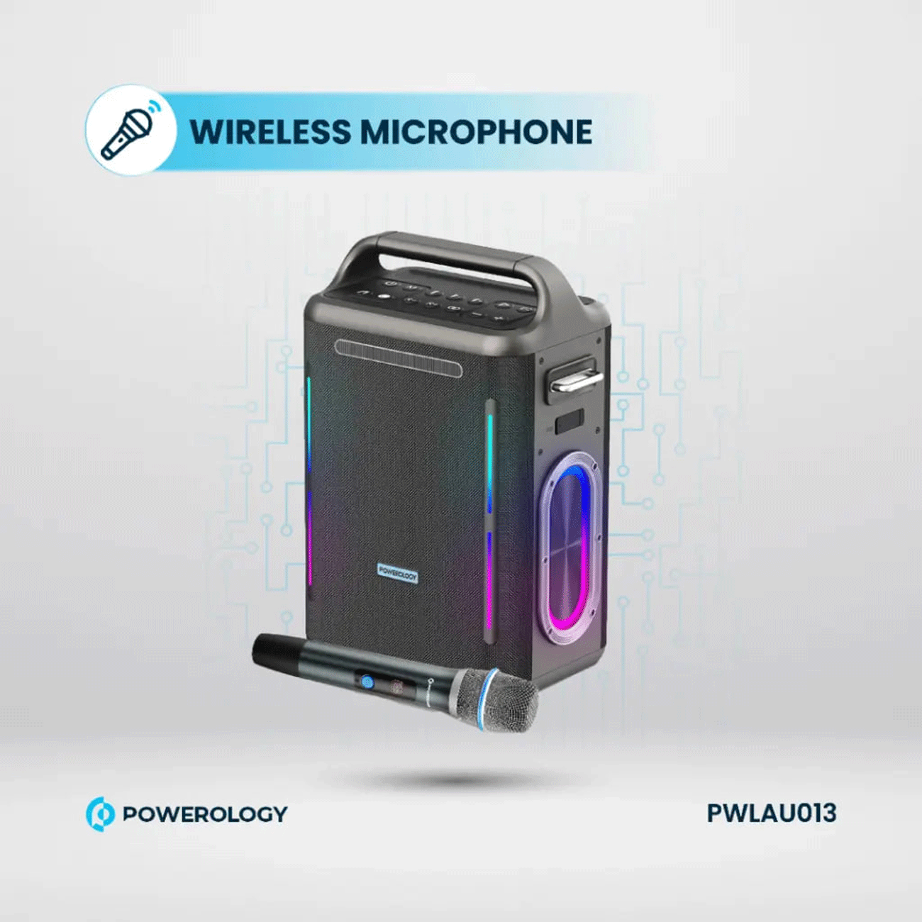 اسپیکر بلوتوثی با میکروفون کارائوکه پاورولوژی PWLAU013