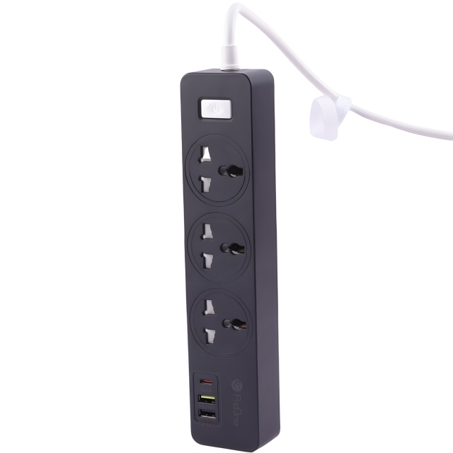 چند راهی برق ارت دار سه سوکت، دو یو اس بی و یک تایپ سی پرووان PPS615