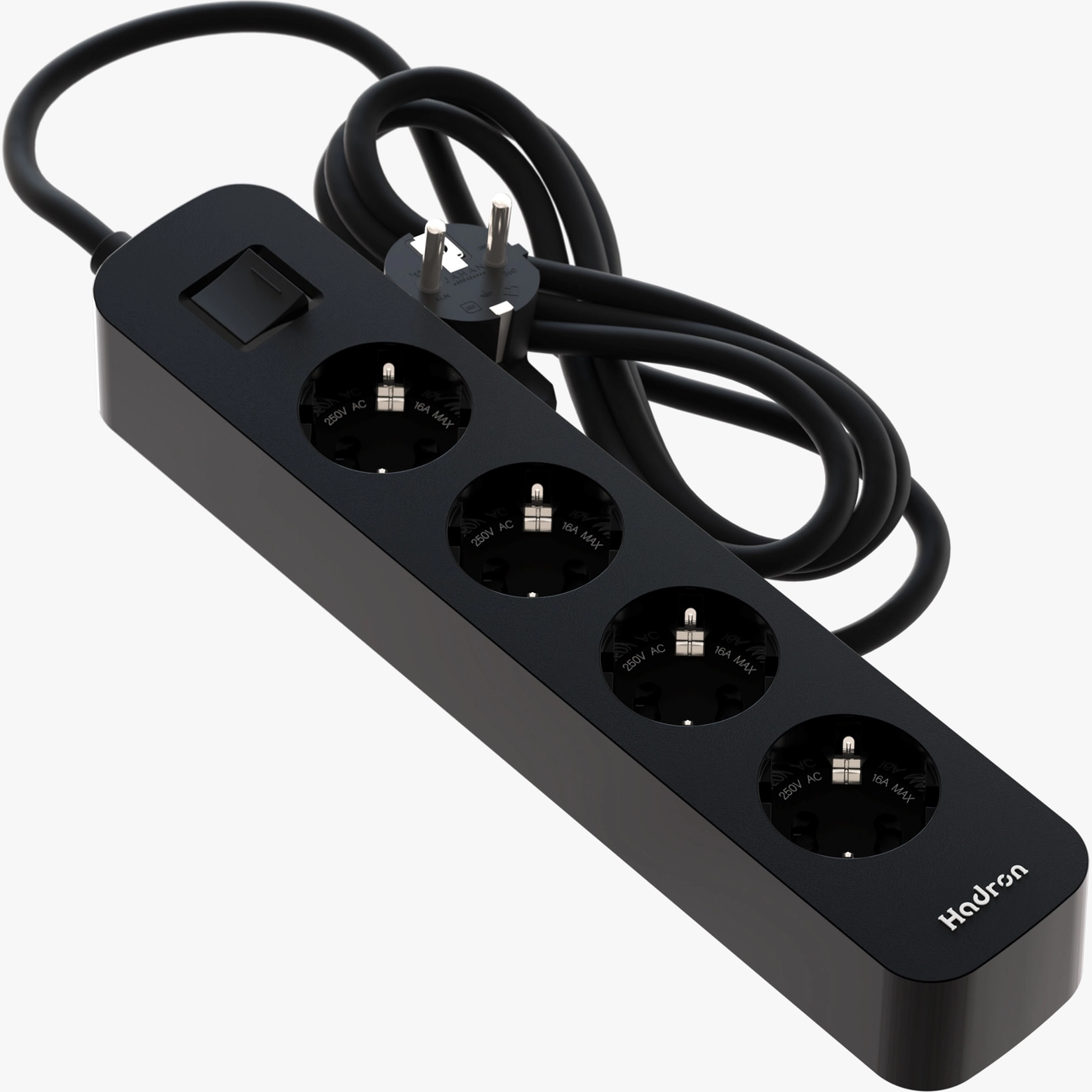 چند راهی برق ارت دار چهار سوکت هادرون Hadron P24 4 AC Way Power Strip 16A