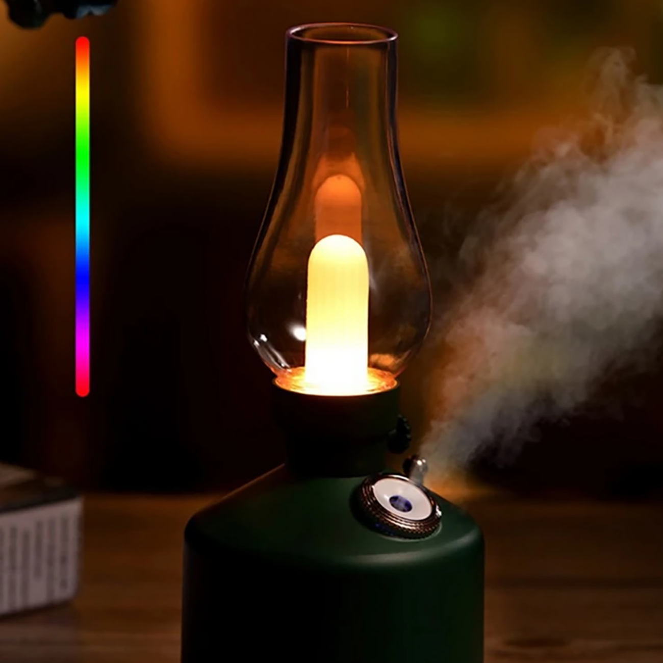 دستگاه بخور و چراغ خواب مدل LA-0621 شارژی طرح فانوس