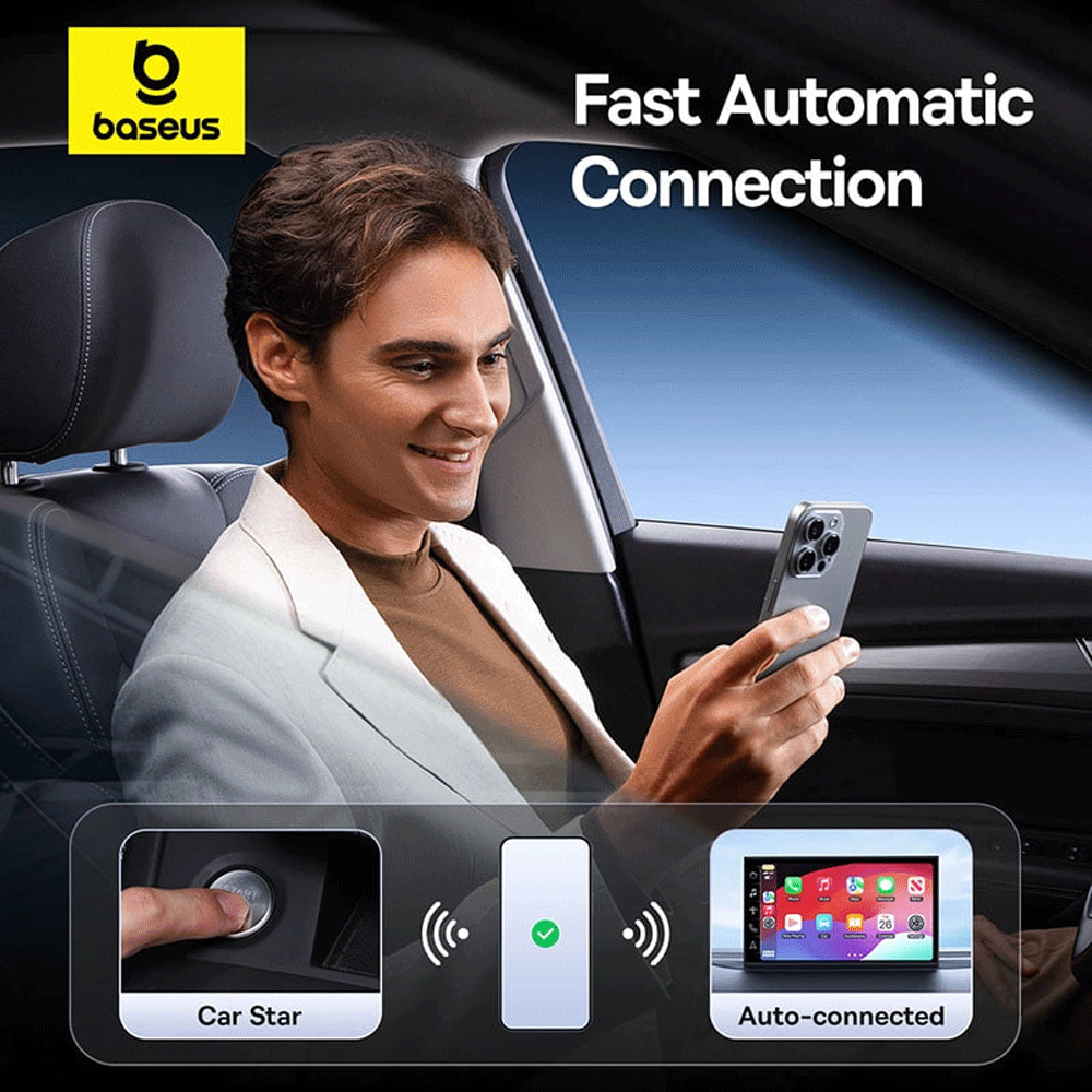 دانگل بلوتوث CarPlay خودرو بیسوس C10745100813-00 BS-CG027