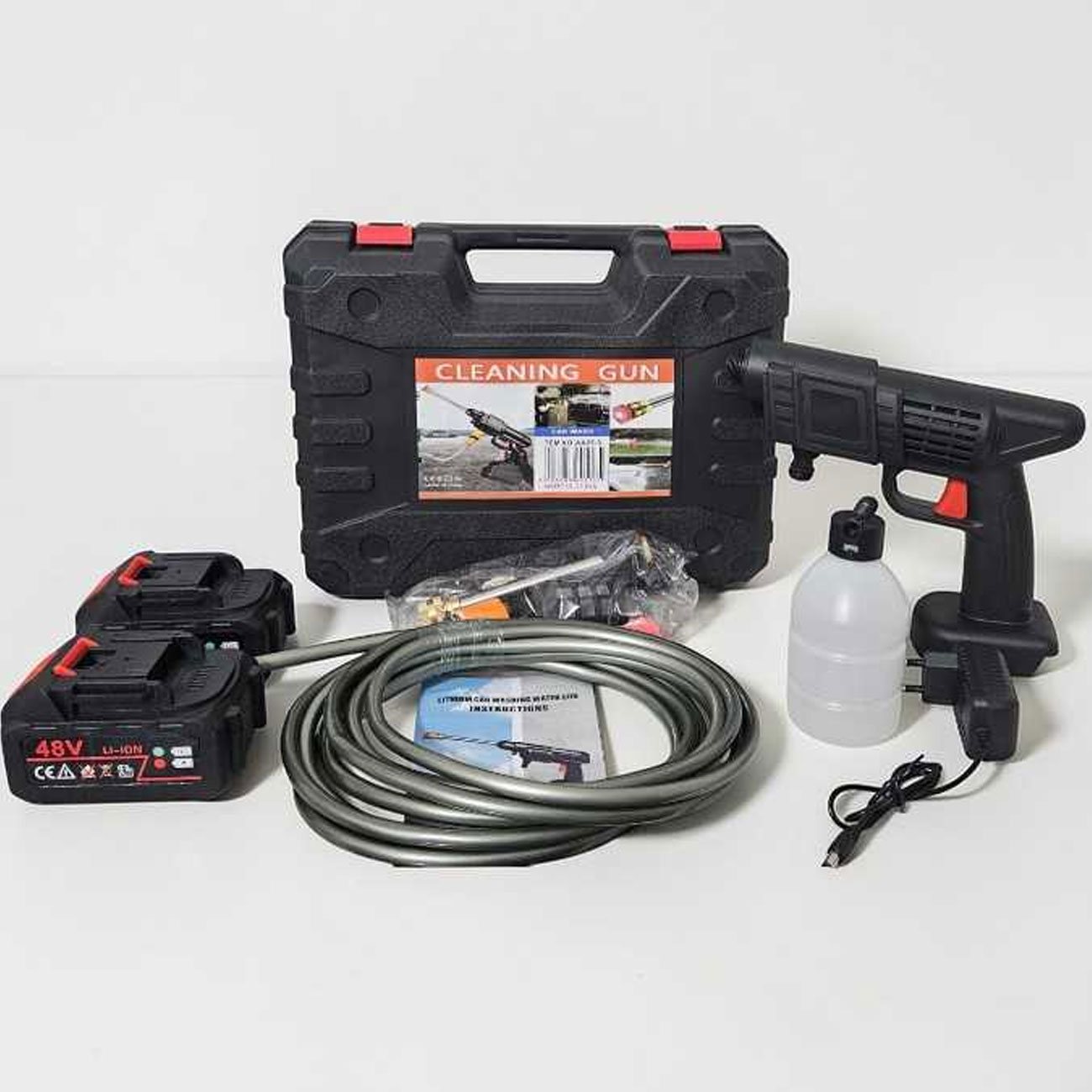 کارواش شارژی پرتابل Cleaning Gun 48VF با قابلیت مکش آب
