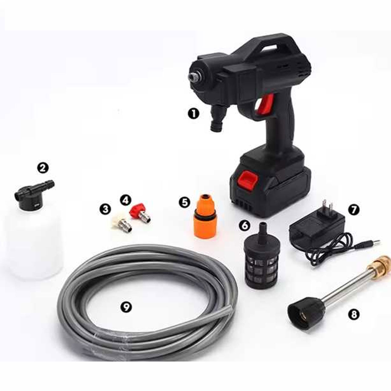 کارواش شارژی پرتابل Cleaning Gun 48VF با قابلیت مکش آب